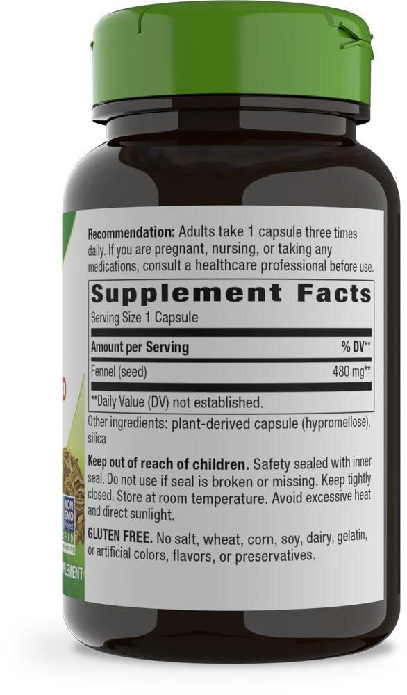 Фенхелю насіння Nature's Way Fennel Seed 480 мг, 100 веганських капсул