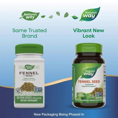 Фенхелю насіння Nature's Way Fennel Seed 480 мг, 100 веганських капсул