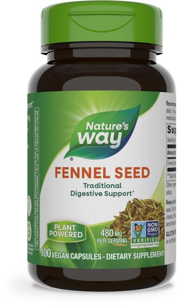 Фенхелю насіння Nature's Way Fennel Seed 480 мг, 100 веганських капсул