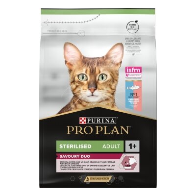 Корм сухий для стерилізованих кішок і котів Purina Pro Plan Sterilised Adult 1+ з тріскою та фореллю, 3 кг
