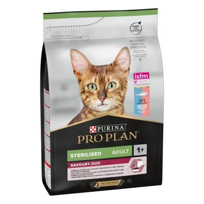 Корм сухий для стерилізованих кішок і котів Purina Pro Plan Sterilised Adult 1+ з тріскою та фореллю, 3 кг