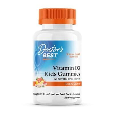 Вітамін D3 для дітей Doctor's Best Doc's Kids Vitamin D3 Gummies 1000 МО з натуральним фруктовим пектином, 60 жувальних таблеток
