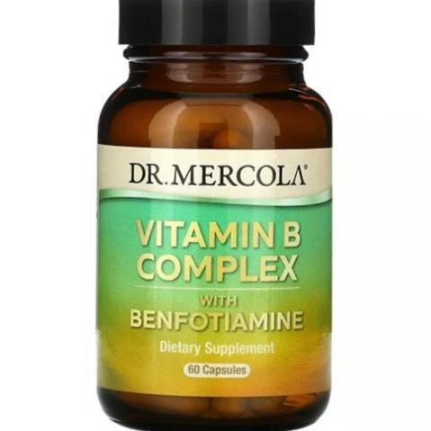 Вітаміни групи В з бенфотіаміном Dr. Mercola Vitamin B Complex with Benfotiamine, 60 капсул