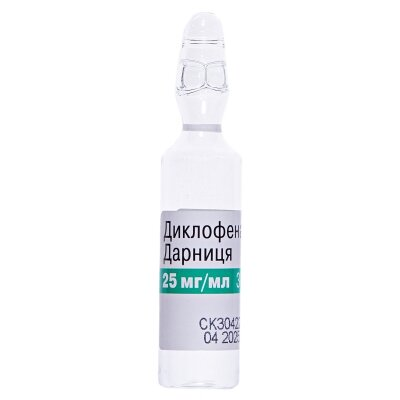 Диклофенак-Дарниця розчин д/ін. 25 мг/мл по 3 мл №5 в амп.