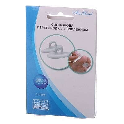Перегородка міжпальцева Foot Care TS-110 силіконова, з кріпленням, розмір M (35 - 38), 1 пара