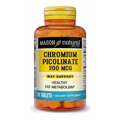 Хрому Піколінат 200 мкг Mason Natural Chromium Picolinate, 100 таблеток