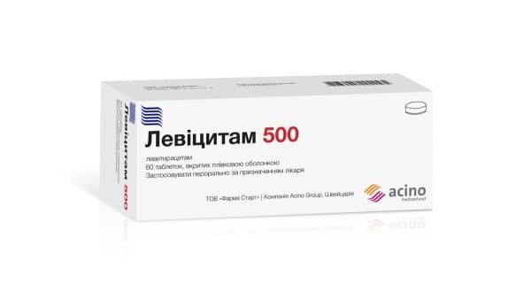 Левіцитам 500 таблетки, в/плів. обол. по 500 мг №60 (10х6)
