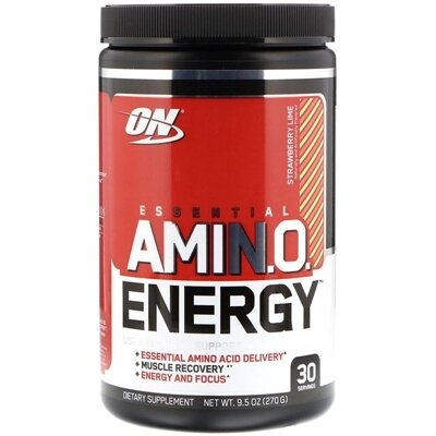 Амінокислота Optimum Nutrition Essential Amin.o. Energy, полуниця і лайм, 30 порцій