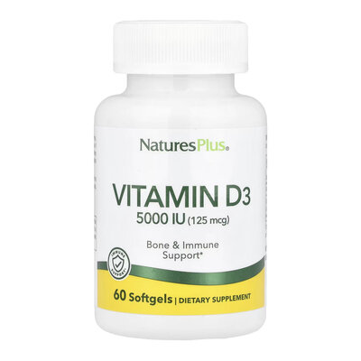 Вітамін Д3 Nature's Plus Vitamin D3 5000 МО, 60 гелевих капсул