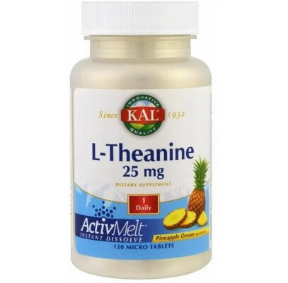 L-теанін KAL L-Theanine 25 мг зі смаком ананасу, 120 таблеток