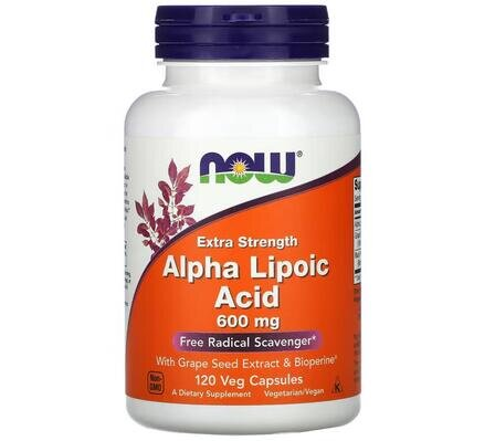 Альфа-ліпоєва кислота NOW Alpha Lipoic Acid 600 мг вег. капсули №120