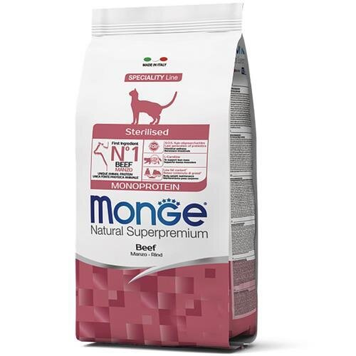 Корм сухий Monge Сat Monoprotein Sterilised для стерилізованих кішок з яловичиною, 1,5 кг