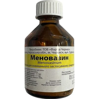 Меновазин розчин д/зовн. заст., спирт. по 40 мл у флак.