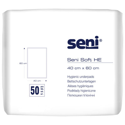 Пелюшки Seni Soft HE одноразові гігієнічні 40х60 см, 50 шт