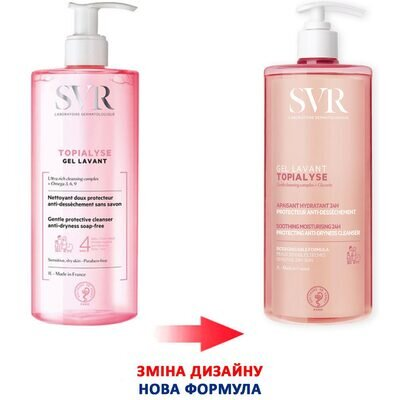 Гель очищаючий SVR Topialyse для обличчя і тіла для сухої та чутливої шкіри, 1000 мл