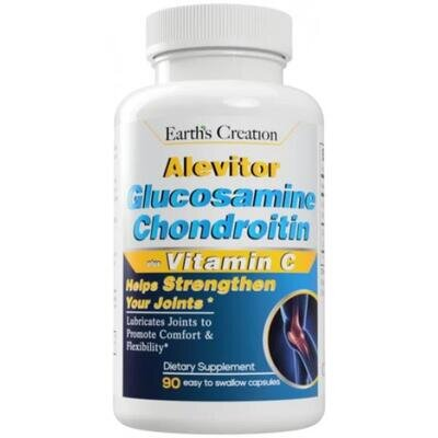 Алевітор Глюкозамін, Хондроїтин + віт.С Earth's Creation Alevitor Glucosamine, Chondroitin (1500/1200 мг) + Vit C, 90 гелевих капсул