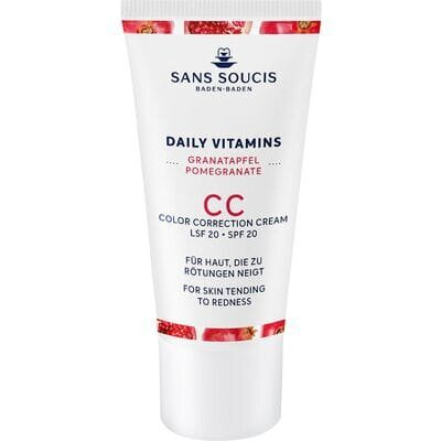 Крем Sans Soucis Daily Vitamins CC Гранат SPF20 коректор від почервоніння шкіри обличчя, 30 мл