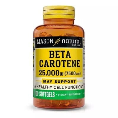 Бета-каротин 25000 МО Mason Natural Beta Carotene, 100 гелевих капсул