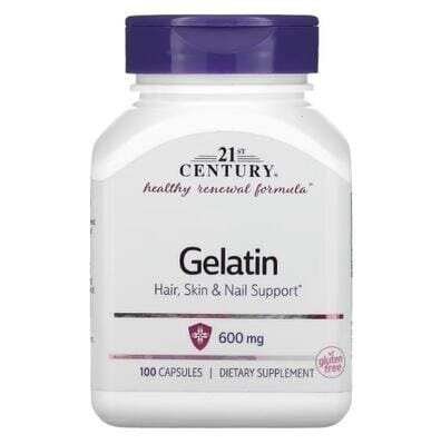 Желатин 21st Century Gelatin 600 мг, 100 капсул