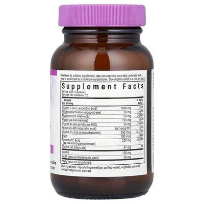 Вітаміни Стрес В-Комплекс 100 Bluebonnet Nutrition Stress B Complex, 50 ??рослинних капсул