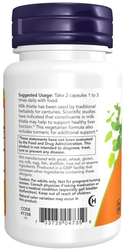 Розторопші екстракт NOW Milk Thistle Extract 150 мг вег. капсули №60