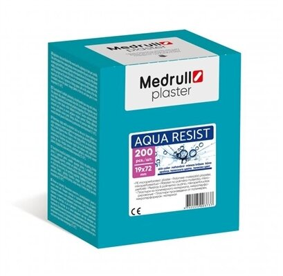 Пластир медичний Medrull Aqua Resist на полімерній основі, 1,9 см х 7,2 см, 200 штук