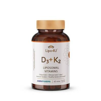 Вітамін D3 + К2 ліпосомальний AronPharma Lipo 4U D3 + К2 25/50 мкг капсули №60