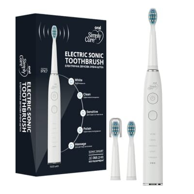 Електрична зубна щітка Simply Care oral звукова, біла