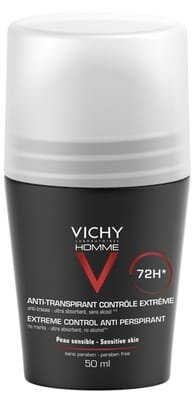 Дезодорант-антиперспірант кульковий Vichy Homme 72h Extreme Control для чоловіків екстра-сильної дії, 50 мл