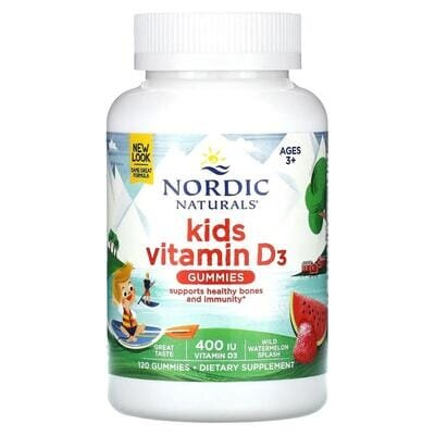 Вітамін D3 для дітей Nordic Naturals Vitamin D3 400 МО кавун, 120 цукерок