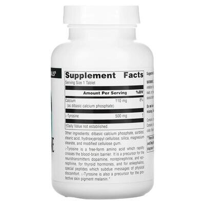 L- тирозин Source Naturals L-Tyrosine 500 мг, 100 таблеток