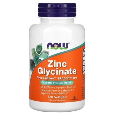 Цинк гліцинат NOW Zinc Glycinate м'які капсули №120