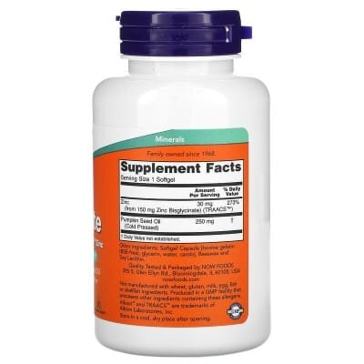 Цинк гліцинат NOW Zinc Glycinate м'які капсули №120