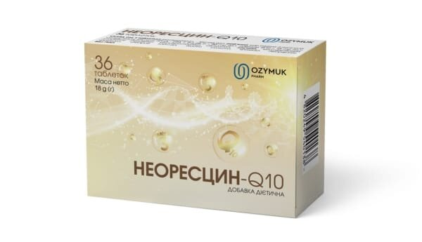 Неоресцин-Q10 таблетки по 500 мг №36 у бліст.