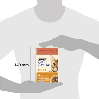 Корм вологий для кішок Purina Cat Chow Adult з яловичиною та баклажанами в желе, 85 г