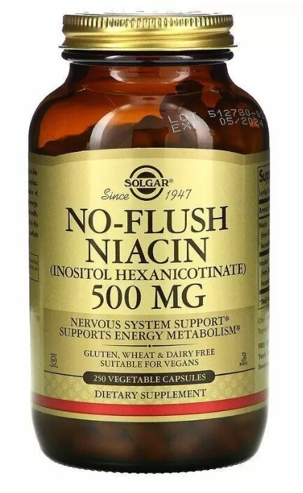 Ніацин Solgar No-Flush Niacin 500 мг вег. капсули №250
