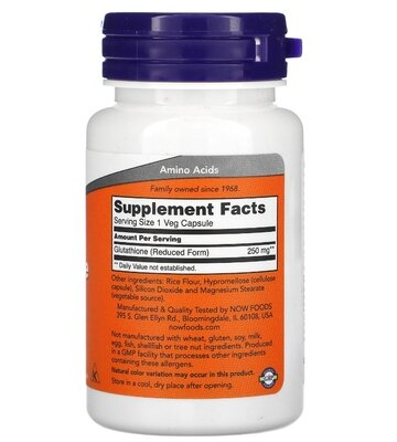 Глутатіон NOW Glutathione 250 мг вег. капсули №60