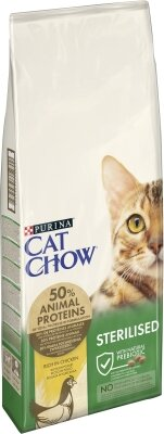 Корм сухий для кішок Purina Cat Chow Sterilised з куркою, 15 кг