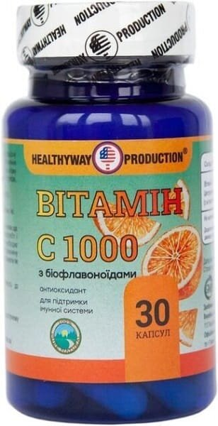 Вітамін С 1000 мг з біофлавоноїдами Healthyway Production капсули №30