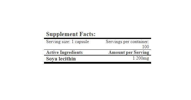 Лецитин Amix Nutrition Lecithin 1200 мг, 100 гелевих капсул