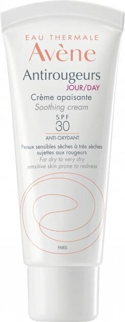Крем для обличчя Avene Antirougeurs Jour SPF30 денний для сухої і дуже сухої шкіри схильної до почервоніння, 40 мл