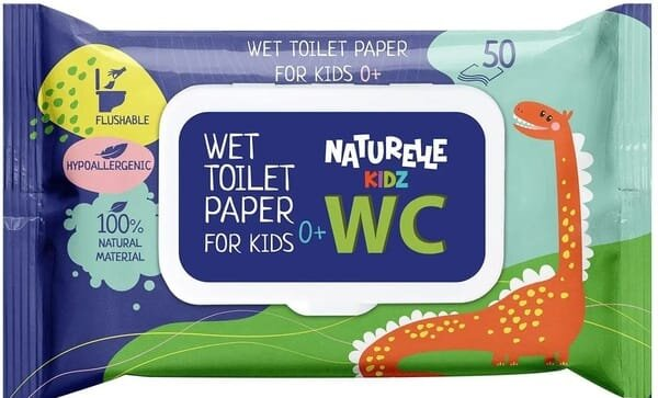 Туалетний папір вологий Naturelle Kids для дітей, 50 шт