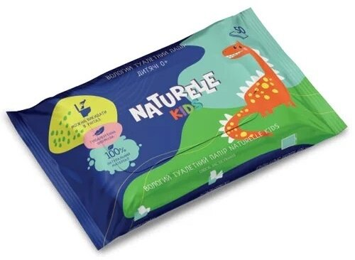 Туалетний папір вологий Naturelle Kids для дітей, 50 шт