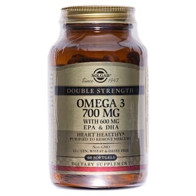 Омега-3 Solgar Double Strength Omega-3 700 мг м'які капсули №60