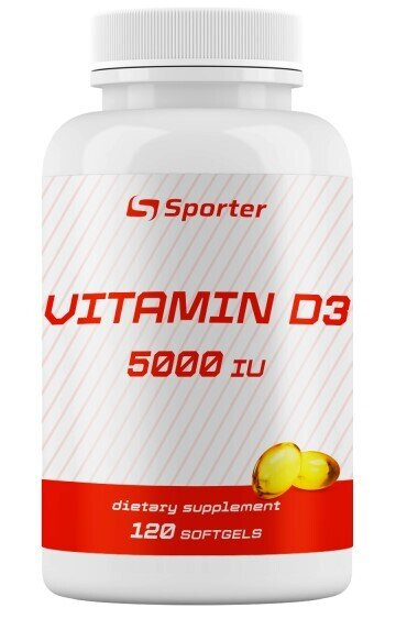 Вітамін Д3 Sporter Vitamin D3 5000 ME, 120 м'яких гелевих капсул