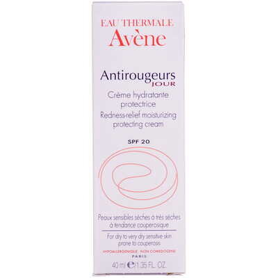 Крем для обличчя Avene Antirougeurs Jour SPF20 денний зволожуючий для сухої та дуже сухої шкіри схильної до куперозу, 40 мл