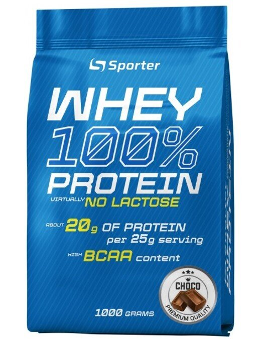 Протеїн Sporter Whey 100% Protein без лактози, шоколад, 1000 г
