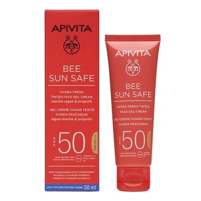 Гель-крем для обличчя Apivita Bee Sun Safe SPF50 з відтінком, 50 мл