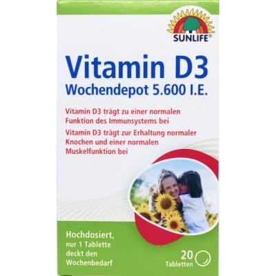 Вітаміни Sunlife Vitamin D3 5600 I.E. таблетки №20