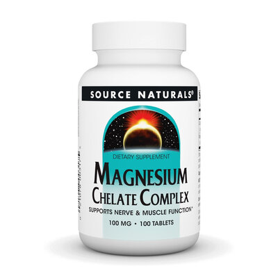 Магній хелатний Source Naturals Magnesium Chelate Complex, 100 таблеток